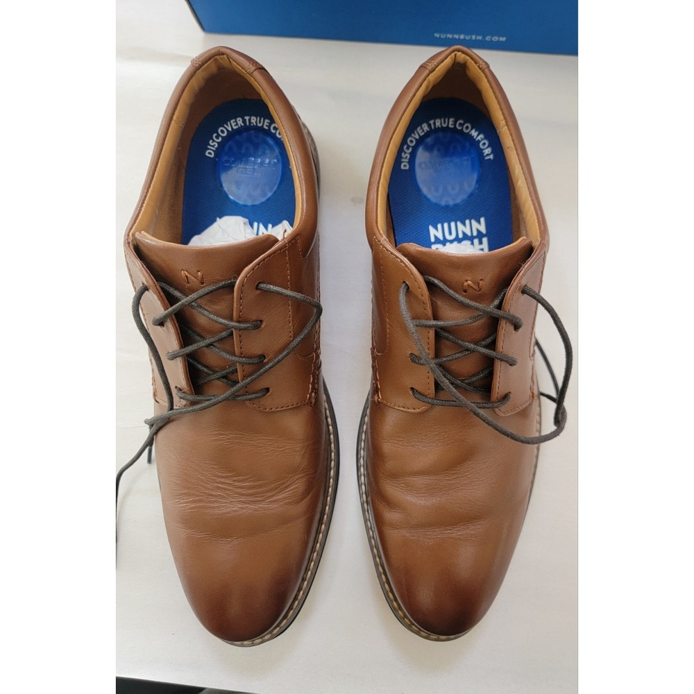Nunn Bush Men's Westfield Cognac Comfort Plain Toe Oxford Size: 10.5 - Picture 9 of 13